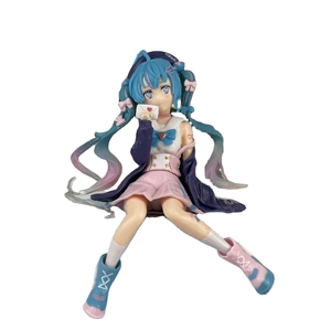 Figurine d'action Miku en PVC, modèle de collection, cadeau, posture assise, anime, dessin animé - Product Image 1
