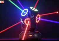 Projecteur laser LED RGB 8 faisceaux à rotation infinie, activé par la voix, DMX512, pour DJ, discothèque, soirée, KTV, scène