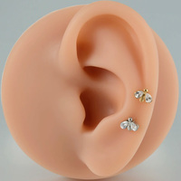 Nouvelle vente Gaby : Anneaux de piercing labret en titane pour femmes, anneaux de lèvres sexy avec zircon, bijoux de piercing d'oreille sans filetage simples
