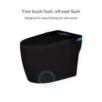 Toilette intelligente noire moderne entièrement automatique avec télécommande P-trap S-trap wc cuvette toilettes avec siège thermostatique chauffant