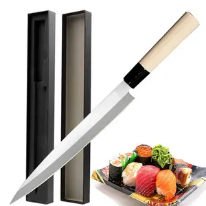 Ahşap saplı Deba bıçağı profesyonel 4CR13 çelik profesyonel somon suşi bıçak japon Sashimi bıçak