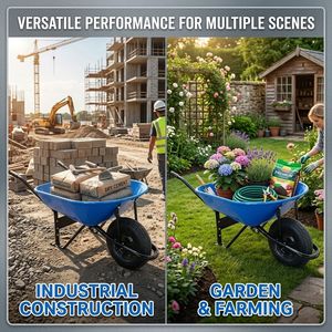 <span class=keywords><strong>Brouette</strong></span> de chantier robuste WB7205, capacité de charge 150 kg, bac en acier 80 L, avec <span class=keywords><strong>roue</strong></span> pneumatique 4.00-8 pour béton et sable - Product Image 2