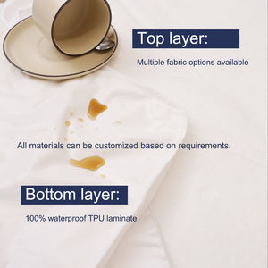 Sábana bajera de fibra de punto de rizo de bambú, funda de cama impermeable, Protector de colchón con cremallera - Product Image 4