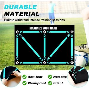 Tapete de Entrenamiento de Fútbol Ovalado Contemporáneo con Patrón Impreso en PU Suave de 2.5mm de Grosor Extra, con Base Antideslizante para Uso en Casa y Viajes - Product Image 3