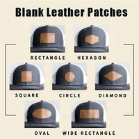 Véritable cuir véritable Badges fournisseur conception personnalisé forme carrée patchs en cuir vierge pour chapeaux et casquettes