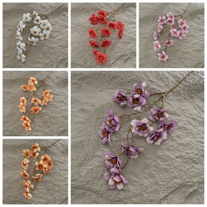 ดอกพีชประดิษฐ์ CallaFloral ก้านเดี่ยว สีขาวส้ม ทำจากโพลีเอสเตอร์ สำหรับตกแต่งบ้าน งานแต่งงาน - Product Image 3