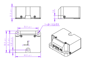 HYXL-HH17 High Accuracy 3-Axis <strong>Angular</strong> Rate <strong>Sensor</strong> &plusmn;400&deg;/s Range 200Hz Bandwidth Aerospace Grade MEMS Gyroscope RS-422 Output - Product Image 5