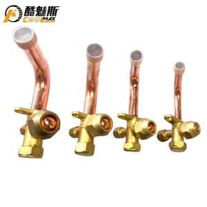 Pour R22 House Hold A/C Valve en cuivre à trois voies Fluor-ajout <span class=keywords><strong>de</strong></span> vanne <span class=keywords><strong>d</strong></span>'<span class=keywords><strong>arrêt</strong></span> coude outil à main Valve à 90 degrés 1/4 ''~ 3/4'' pouces - Product Image 3