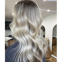 Perruque en cheveux humains européens de luxe couleur platine, entièrement en dentelle, 10-30 pouces, 100% cheveux non traités, tissages et perruques pour femmes
