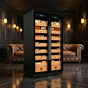 Humidor à cigares double porte NE-175-12, capacité de 800 cigares, armoire de stockage de cigares commerciale, refroidisseur, 14 étagères en bois de cèdre - Product Image 6