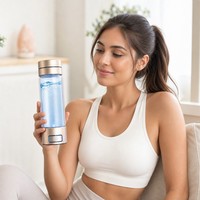 Bouteille d'eau hydrogénée portable 6000 Ppb, gobelet en verre SPE PEM, rechargeable par USB, pour les voyages et la maison