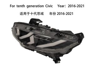 Faros Delanteros Modificados y Mejorados para Honda Civic Décima Generación 2016-2021, Faros Delanteros de Arcoíris Fluidos con Control por Aplicación - Product Image 4
