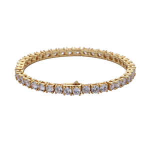 Pulsera de Cobre con Hebilla de Resorte y Microincrustaciones de Circonita de Una Sola Hilera, Estilo Hip-hop, Moda Tanjing, Collar Lijing - Product Image 3