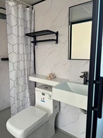 Rideau de douche de salle de bain imperméable modèle 1714B avec cloison à 3 panneaux et verre d'entrée pour appartement