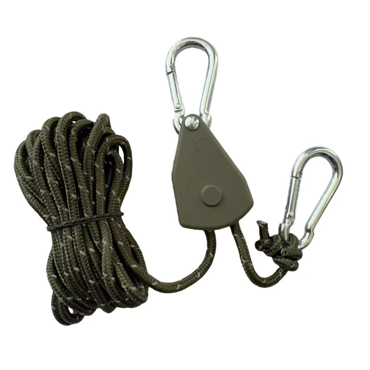 Poulie métallique vert militaire 4 mm * 4 m