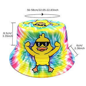 <strong>Funky</strong> Cool Cartoon Sunglasses Duck <strong>Bucket</strong> <strong>Hat</strong> Tie Dye &amp; Flexing Duck SunHat for Teens Festival Looks and Novelty Gift Giving - Product Image 3