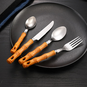 Chất lượng cao cổ điển Nhật Bản Phong Cách Flatware Set thép không gỉ bạc đặt 4/24 thìa dao dĩa thiết lập dao kéo - Product Image 1