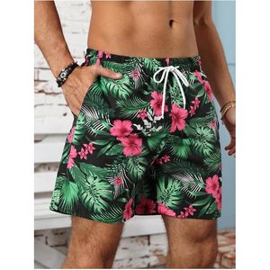 FOXA Bañador para hombre con estampado tropical hawaiano, de secado rápido, con cordón, cintura elástica, pantalones cortos de playa con bolsillos - Product Image 6