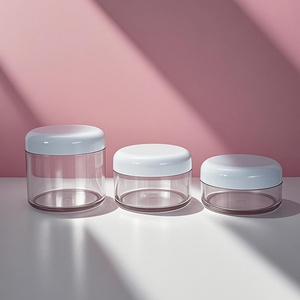 Stock 15g 30g 50g 80g 100g 120g 150g 200g 250g 300g Thick Wall PET Empty Face Cream Jar Custom Logo Body Scrub Container - Product Image 3