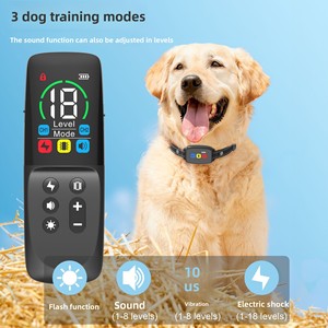 <span class=keywords><strong>Collier</strong></span> <span class=keywords><strong>anti</strong></span>-<span class=keywords><strong>aboiement</strong></span> électrique télécommandé à écran couleur pour dressage canin, modèle 760 avec batterie 300 mAh - Vente directe fabricant - Product Image 1