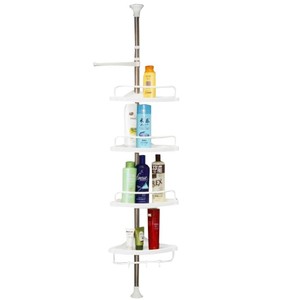 4 Layer Stainless Steel Bathroom Storage Pole Organizer Corner Shower Caddy
