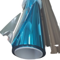 Película de Tinte para Ventanas Azul Plateado para el Hogar, Bloqueador Solar, Anti-UV, Removible, Reflectante, para Puertas de Vidrio, Espejo, Película de Tinte para Casa