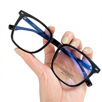 Montures de lunettes carrées unisexes anti-lumière bleue, monture intégrale, légères, finition mate, verres PC unis pour adultes et visages larges