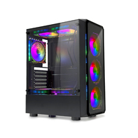 Gabinete de PC ATX de Torre Completa MANMU OEM, Aleación de Aluminio y Acero, Panel Lateral Negro con Ventana, Compatible con PC de Escritorio ATX/MicroATX/ITX