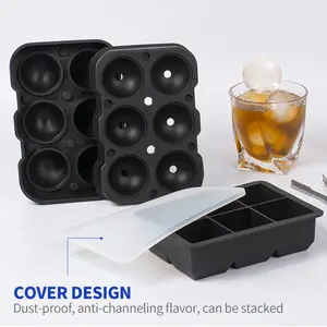 New Innovation Reusable Ice Cube Lollipop Tray Silicone Ice Cube Maker Mold 4/6 Grid Round Shape