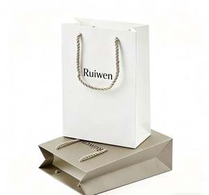 Bolsas de Regalo con Logotipo Personalizado, Cajas de Embalaje de Cartón Blanco Grueso con Logotipo en Relieve, Papelería Ecológica al por Mayor - Product Image 1