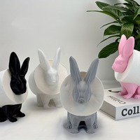 Boîte à mouchoirs en forme de lapin imprimé en 3D pour Pâques, porte-rouleau de papier mouchoir mignon, décoration de salle de bain, ornement de maison, artisanat artistique, cadeau