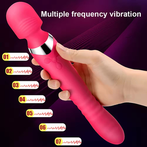 เครื่องกระตุ้นคลิตอริสแบบสองหัวยืดหดได้หลายความถี่ ขายดี ของเล่นทางเพศสำหรับผู้หญิง ไวเบรเตอร์แบบแท่ง - Product Image 6