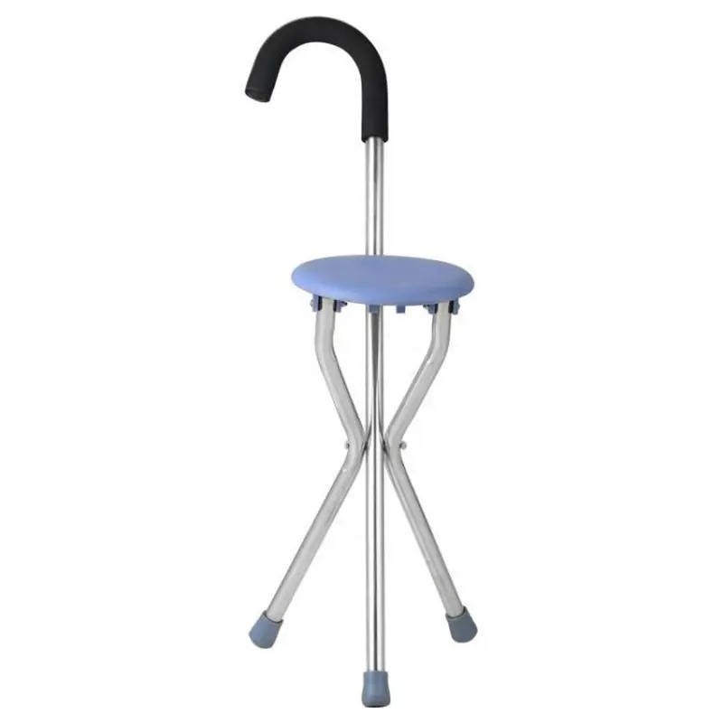 Cadeira dobrável de aço inoxidável, cadeira dobrável ajustável para idosos com caminhantes no fogão