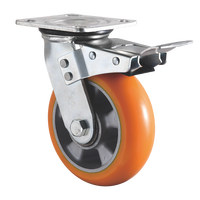 Roue et roulettes industrielles VIMA de 6 à 8 pouces, roulettes pivotantes en PU et aluminium avec frein, chariots à roulettes, roulettes robustes européennes