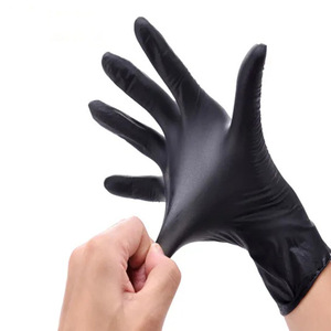Disposable Nitrile Gloves Black Oil Proof Food Processing Protective Gloves Full Texture One Time Use Non Sterile - Product Image 2