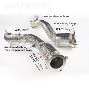 Tuyau d'échappement Bargee <span class=keywords><strong>Megna</strong></span> Flow en acier inoxydable, épaisseur 1,5 mm, garantie de 2 ans pour McLaren 720S 4.0T 2017-2019, bouclier thermique - Product Image 1