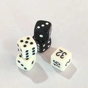 Dados de Backgammon de Melamina Negra de Alta Calidad de 16 mm - Product Image 1