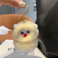 Porte-clés pendentif boule de fourrure monstre mignon, breloque de sac en peluche tendance style Instagram, en forme d'animal, cadeau d'anniversaire parfait