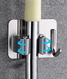 Soporte de Pared <span class=keywords><strong>para</strong></span> Escoba y Trapeador de Acero Inoxidable 304, Soportes Resistentes <span class=keywords><strong>para</strong></span> Escoba <span class=keywords><strong>para</strong></span> Lavandería, con Gancho <span class=keywords><strong>para</strong></span> Colgar - Product Image 5