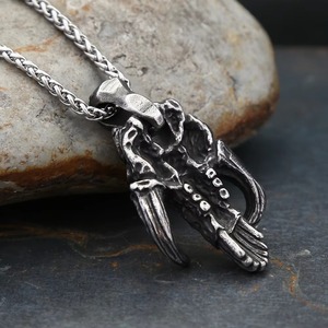 Yunnique – collier avec pendentif squelette en argent tibétain pour hommes, chaîne au design irrégulier, 60cm, bijoux à la mode - Product Image 3