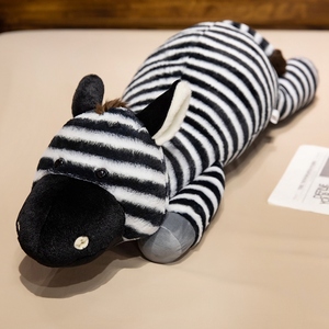 Cuscino Lungo a Forma di Zebra, Bianco e Nero, Peluche Morbido, Cuscino Decorativo per Divano, Regalo di Compleanno - Product Image 2