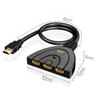 Commutateur HDMI 4K 3 ports, sélecteur HDMI 3x1, 3 entrées 1 sortie, câble convertisseur de commutation automatique pour DVD HDTV Xbox PS3 PS4 PS5