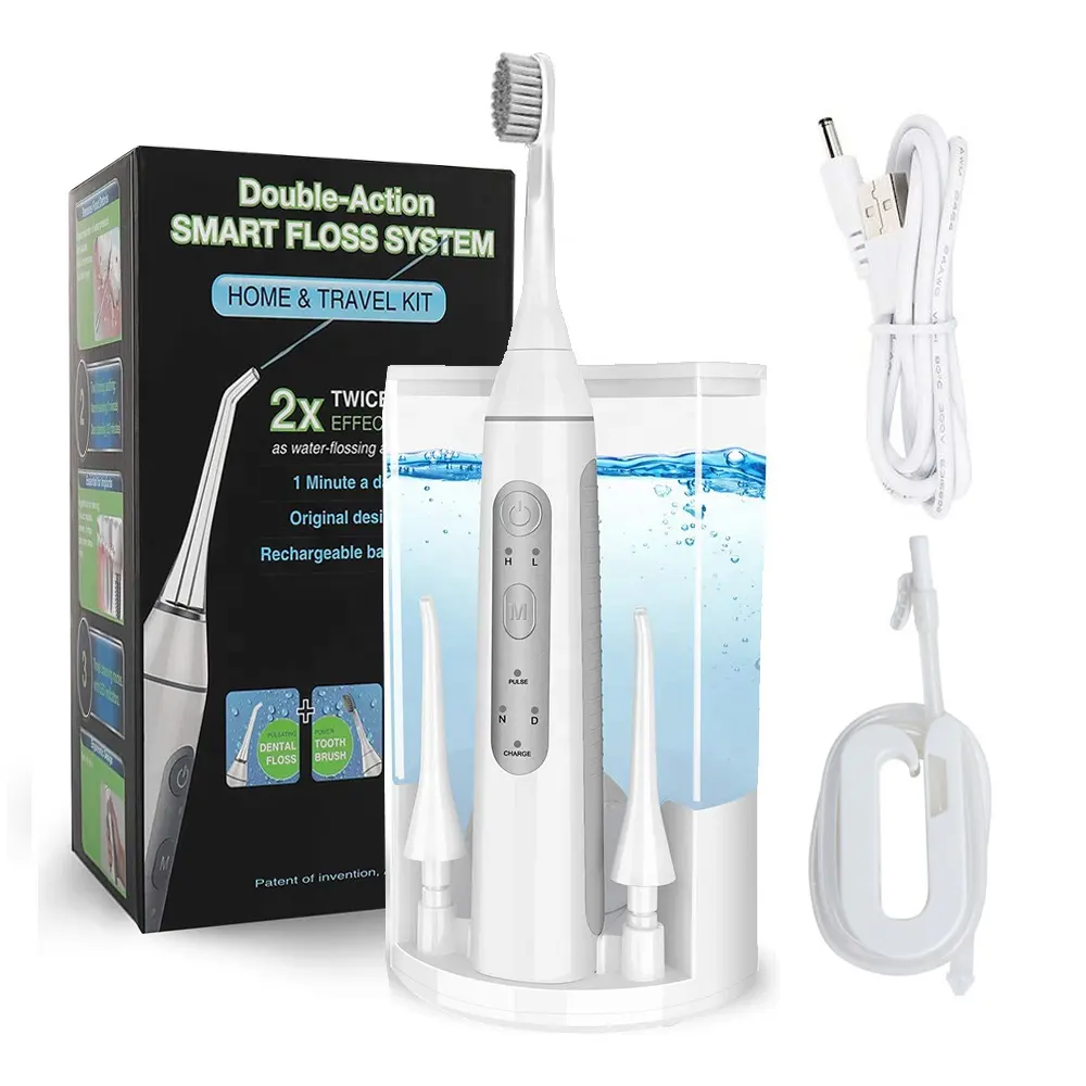 革新的なコンボ1つのOEMUSB充電式タンクソニック電動歯ブラシ歯科用口腔洗浄器ウォーターフロッサ