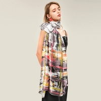 Coloré Dames Sur Mesure Imprimé Polyester Satin Écharpe Musulman Hijab Foulard pour les Femmes