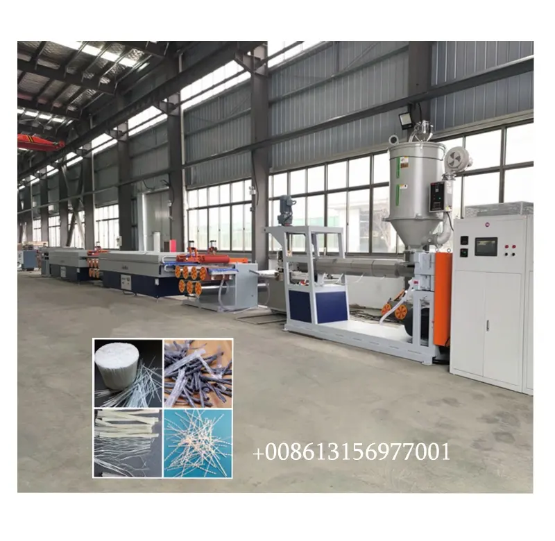 PP concrete macro fibre extrusion making plastic extruder machine