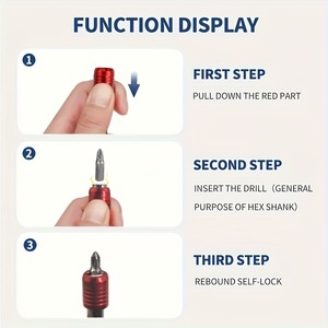 Guest Quality Hex Bit <b>Extension</b> Bar Red Magnetic Quick Release Industrial Set For Electric Hammer Drill - Product Image 3