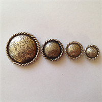 Boucles de ceinture de qualité supérieure Conchos en corde robuste en zinc avec conception de poteau fileté Taille 1 "pour accessoires de vêtements occidentaux