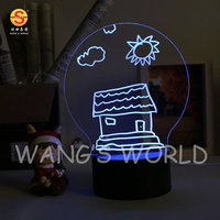 DIY Motif Mémo Acrylique Message Board Lumière LED Veilleuse 3D Acrylique Lampe Multiple En Forme