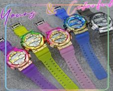 Orologio Smart per Bambini alla Moda, Cassa in Plastica Multicolore, Cinturino in Silicone, Sveglia, Retroilluminazione, Display LED, Cronometro, Schermo LCD Rotondo - Product Image 3