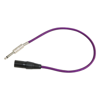 Câble de microphone blindé en PVC mono 6,35 mm mâle vers XLR 3 broches avec connecteur femelle 6,35 mm